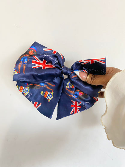 African & Caribbean Satin Bow Hair Clips