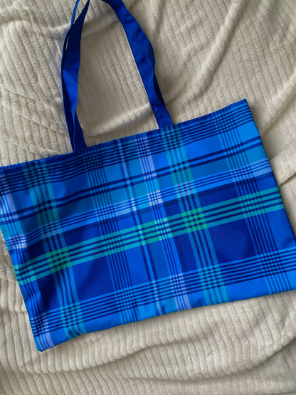 Madras Oversized Tote Bag