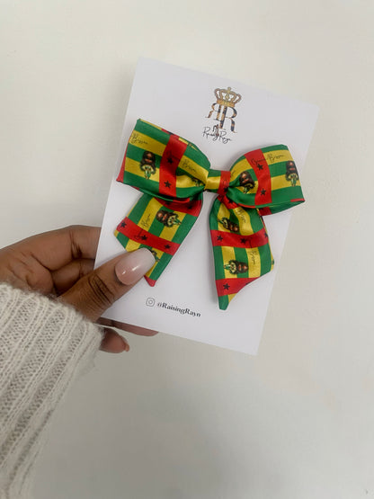 African & Caribbean Satin Mini Bow Hair Clips