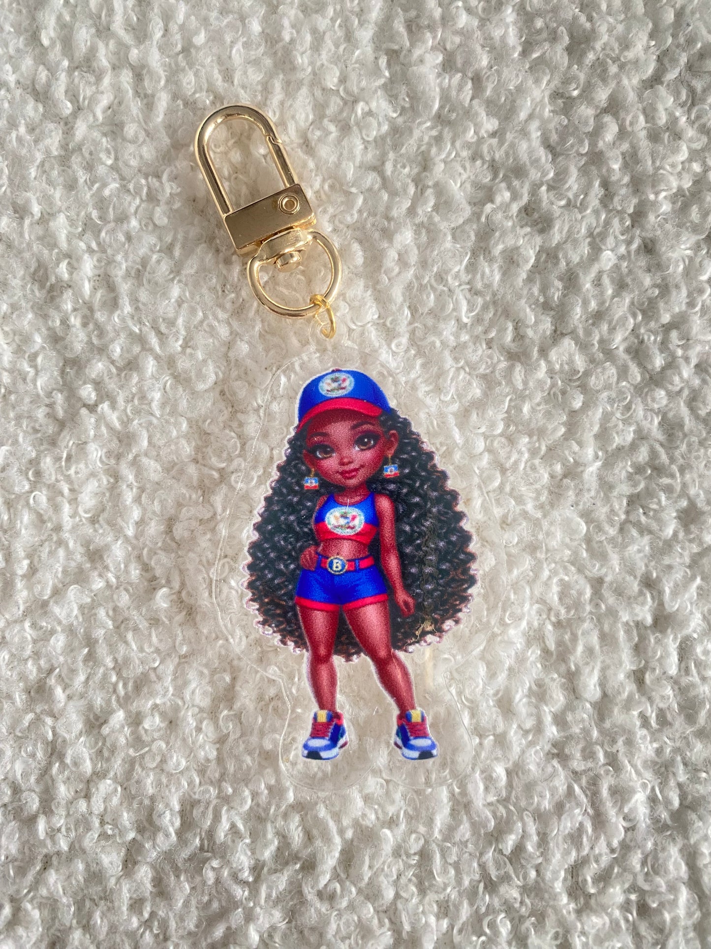 Flag Girl Keychains