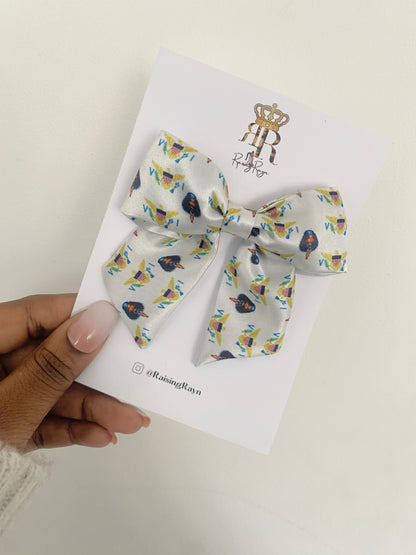African & Caribbean Satin Mini Bow Hair Clips