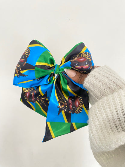 African & Caribbean Satin Bow Hair Clips