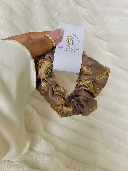 Autumn Damask Regular Satin Scrunchies