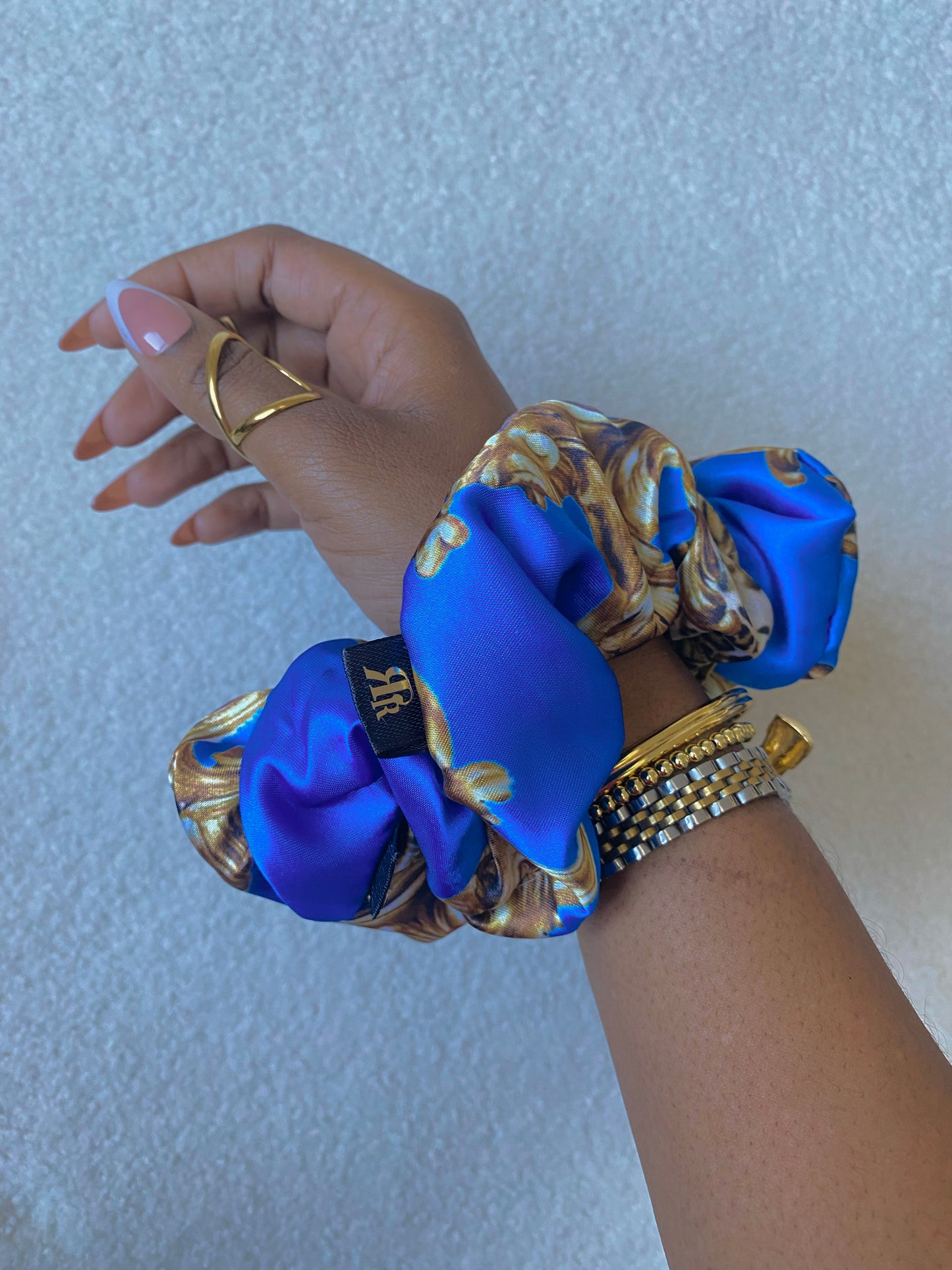 Autumn Damask Satin Scrunchies