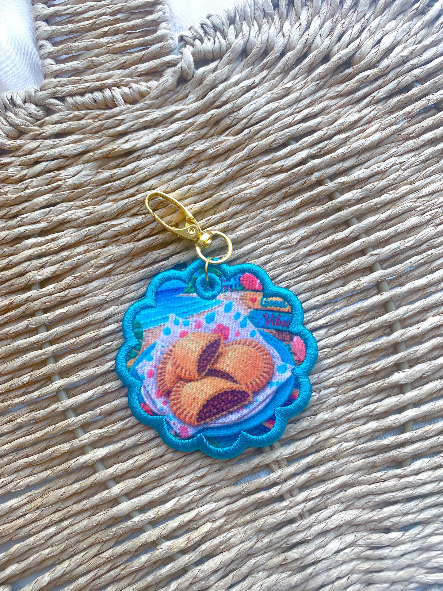 Embroidered Caribbean Keychains/Bag Tag