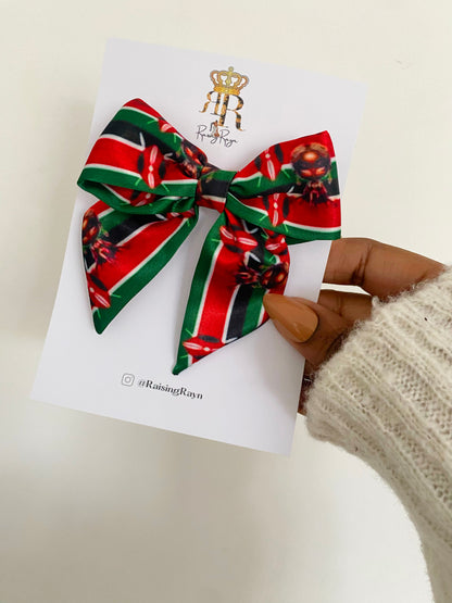 African & Caribbean Satin Mini Bow Hair Clips