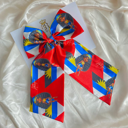 African & Caribbean Satin LongTail Bow Hair Clips