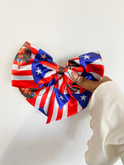 African & Caribbean Satin Bow Hair Clips