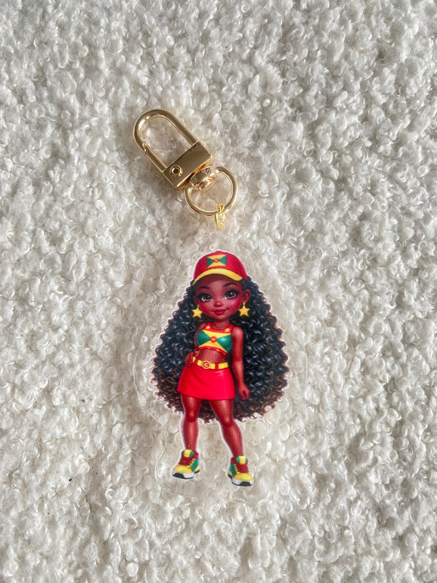 Flag Girl Keychains