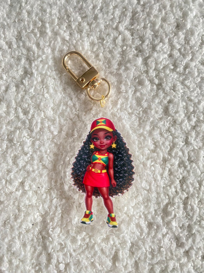 Flag Girl Keychains