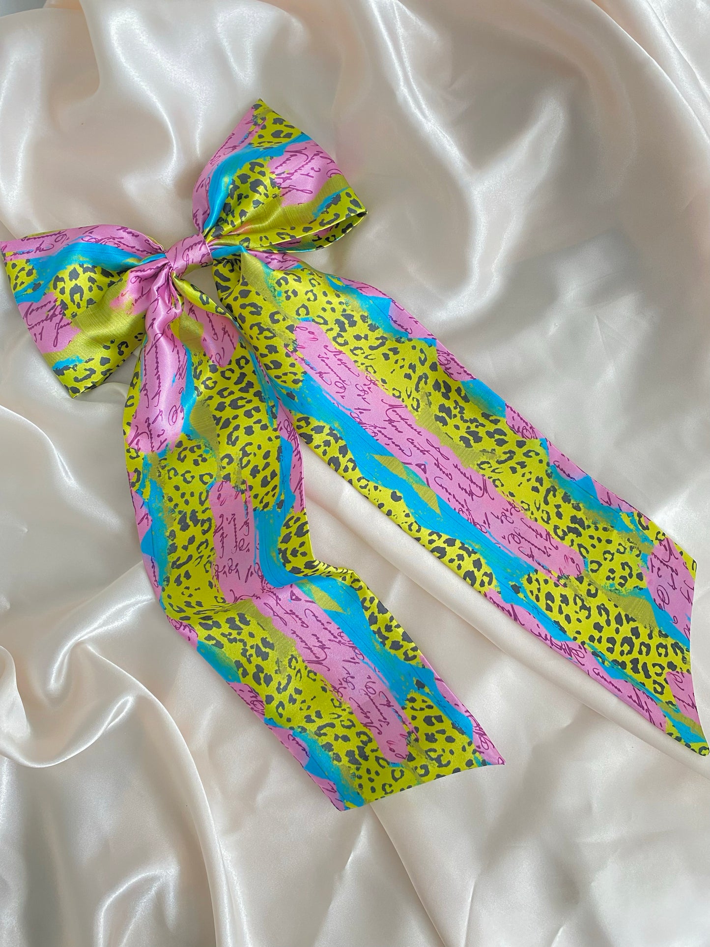 XL Satin LongTail Bow Hair Clips