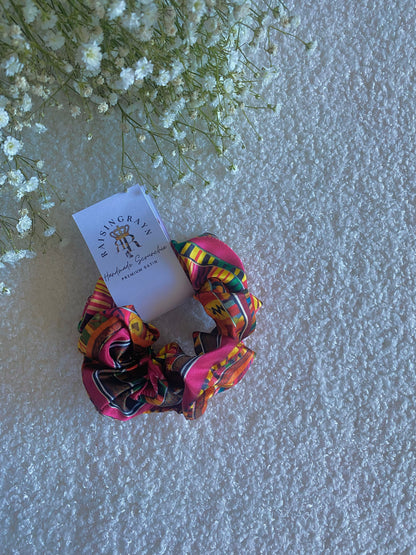 African Print Regular Satin Scrunchies