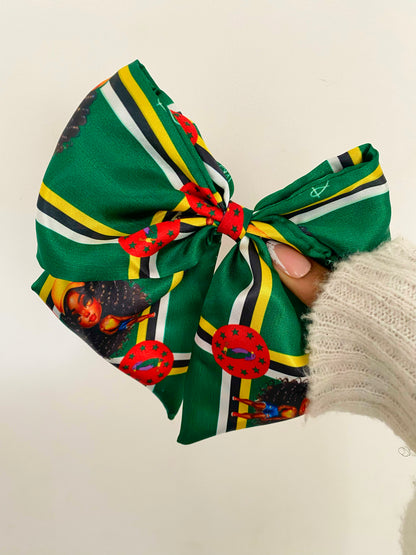 African & Caribbean Satin Bow Hair Clips