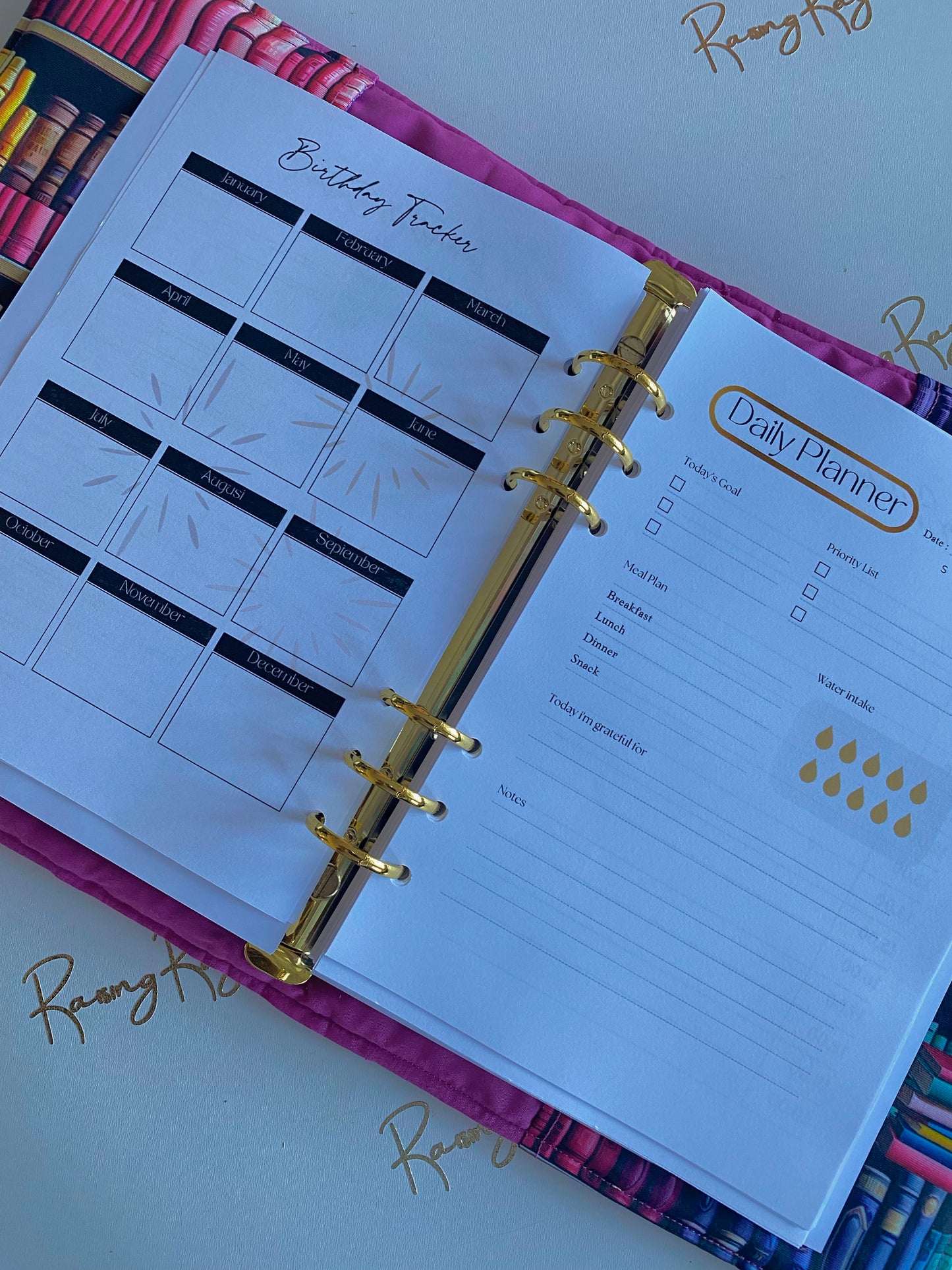 Pink Quilted Manifest & Manage A5 Desk Agenda