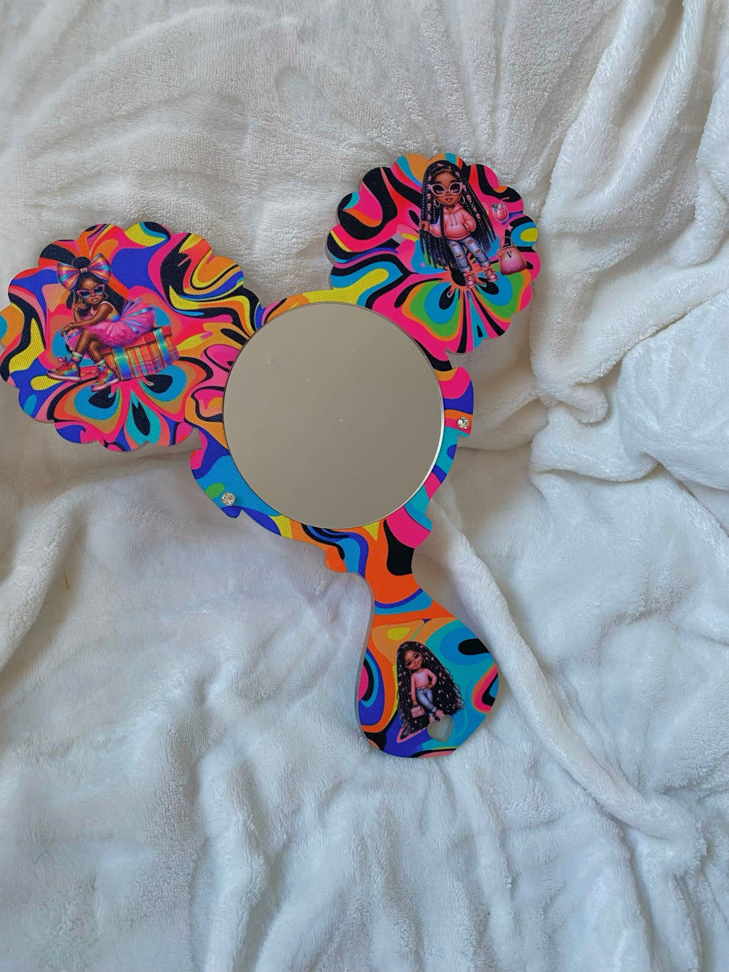 Personalised Engraved Wooden kinky Curly Affirmations Mirror
