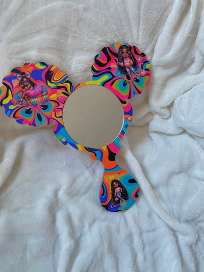 Personalised Engraved Wooden kinky Curly Affirmations Mirror