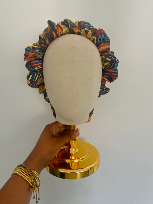 Brown MudCloth Satin Scrunchie Headband