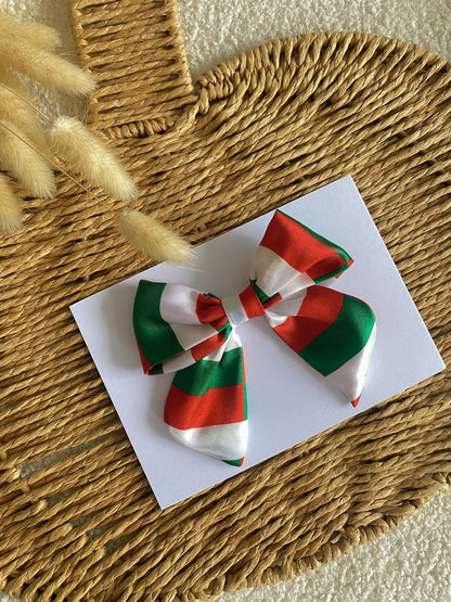 World Cup Satin Mini Bow Hair Clips
