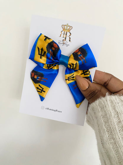 African & Caribbean Satin Mini Bow Hair Clips
