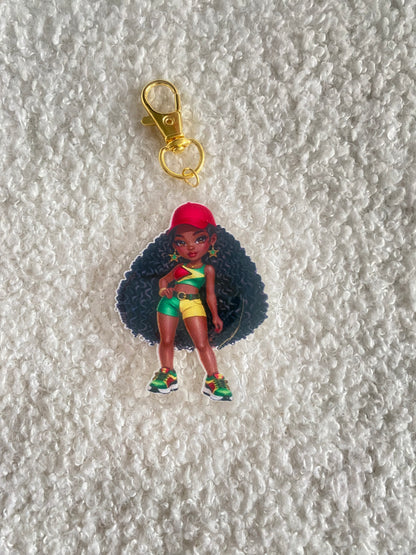 Flag Girl Keychains