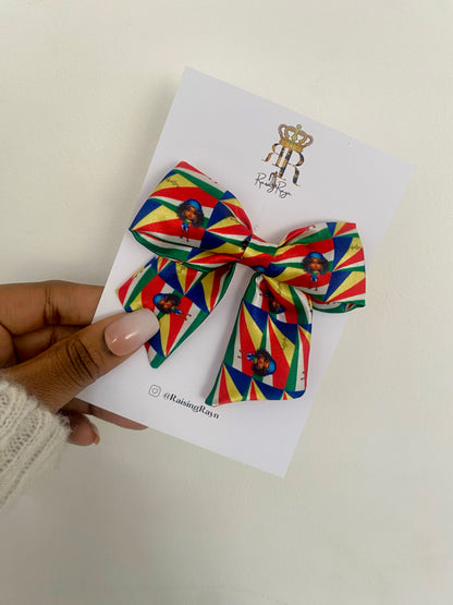 African & Caribbean Satin Mini Bow Hair Clips