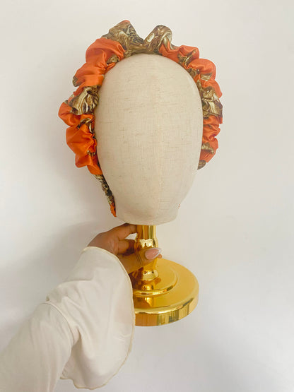 Autumn Fall Satin Scrunchie Headband