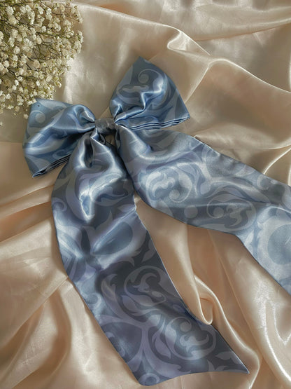 Autumn XL Satin LongTail Bow Hair Clips