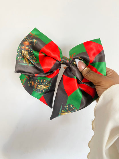 African & Caribbean Satin Bow Hair Clips