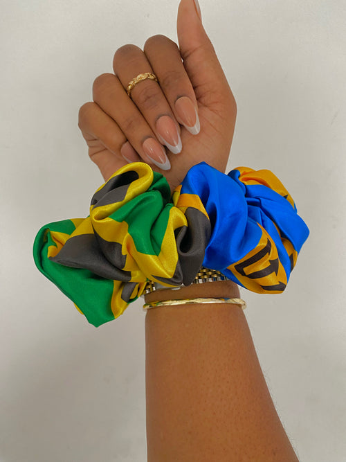 PRE - ORDER Dual Heritage African & Caribbean Satin  XL Scrunchies