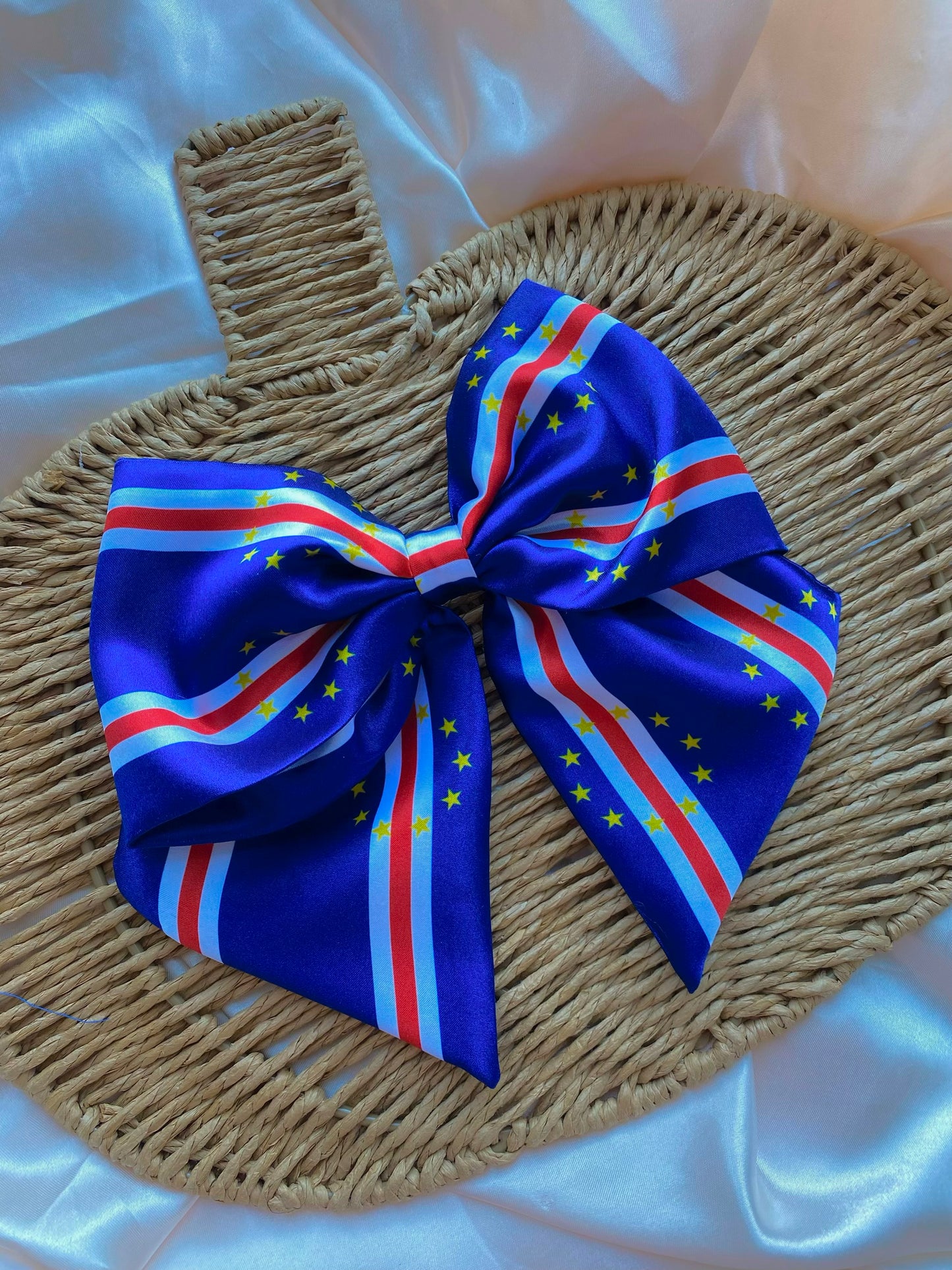 African & Caribbean PLAIN Satin Bow Hair Clips