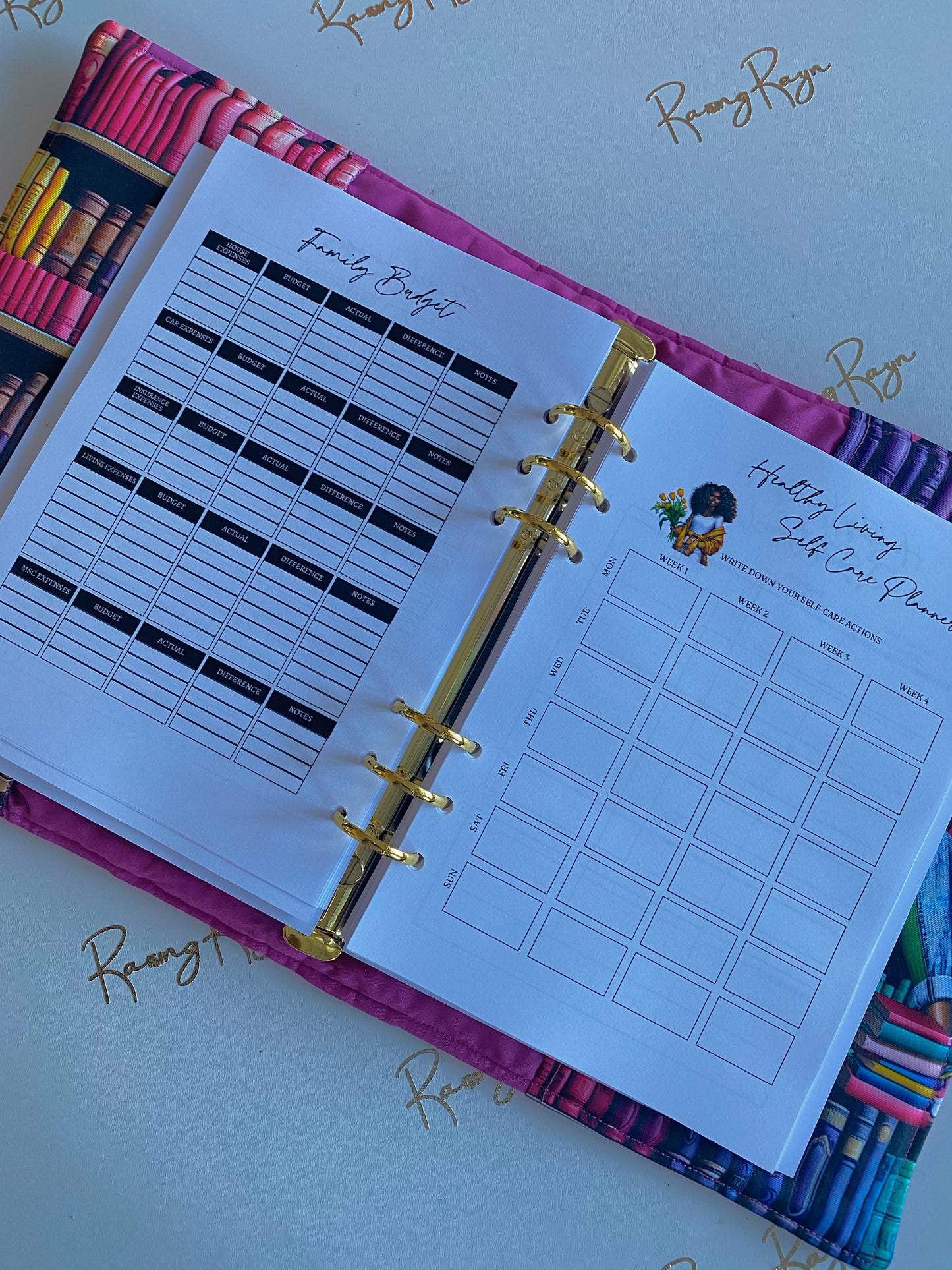 Pink Quilted Manifest & Manage A5 Desk Agenda