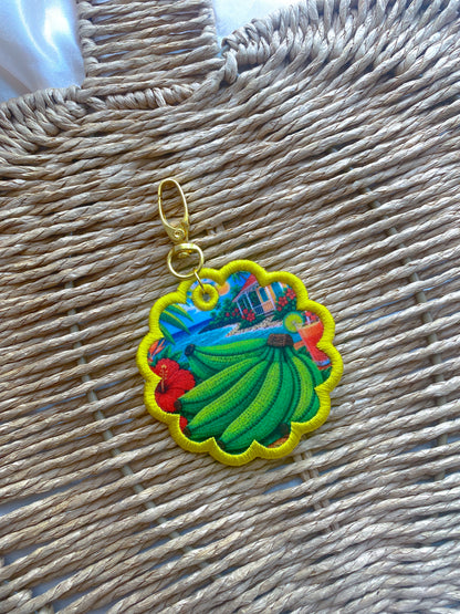 Embroidered Caribbean Keychains/Bag Tag