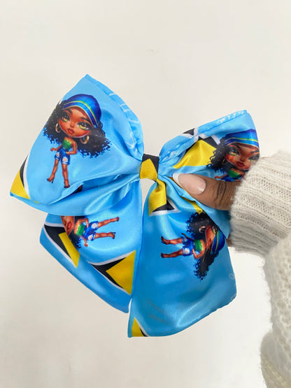 African & Caribbean Satin Bow Hair Clips