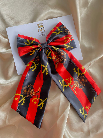 African & Caribbean Satin LongTail Bow Hair Clips