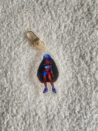 Flag Girl Keychains
