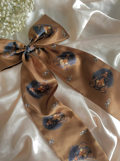 Autumn XL Satin LongTail Bow Hair Clips