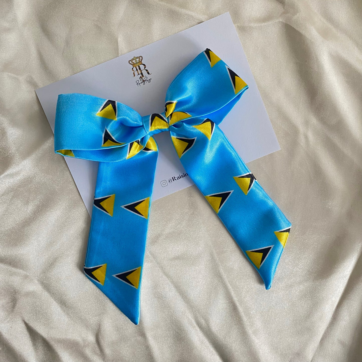 African & Caribbean Satin LongTail Mini Bow Hair Clips