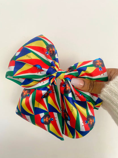 African & Caribbean Satin Bow Hair Clips