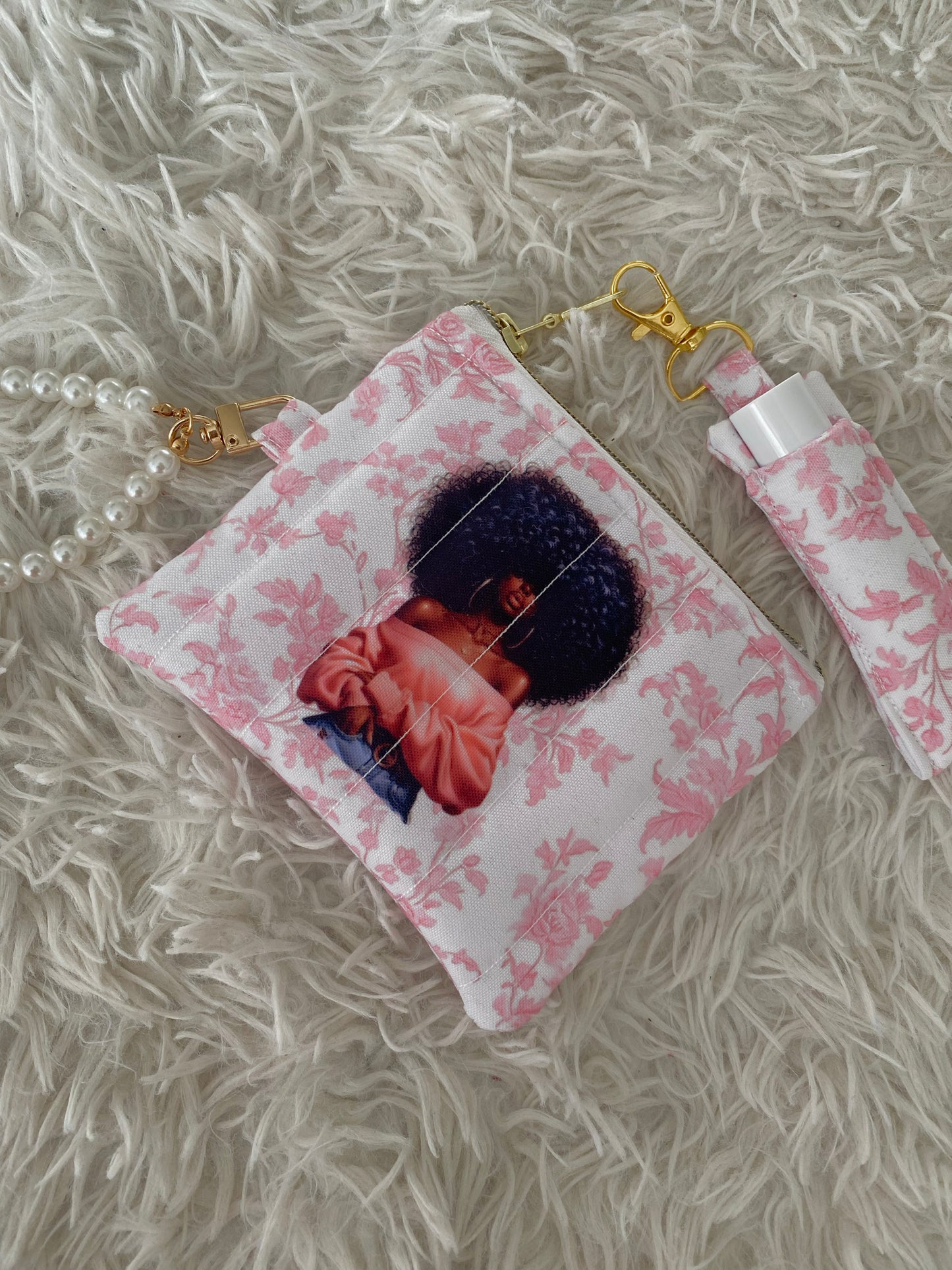 Pink Toile Coin Purse