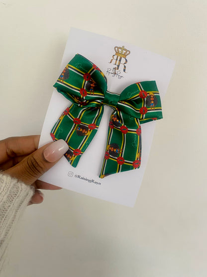 African & Caribbean Satin Mini Bow Hair Clips