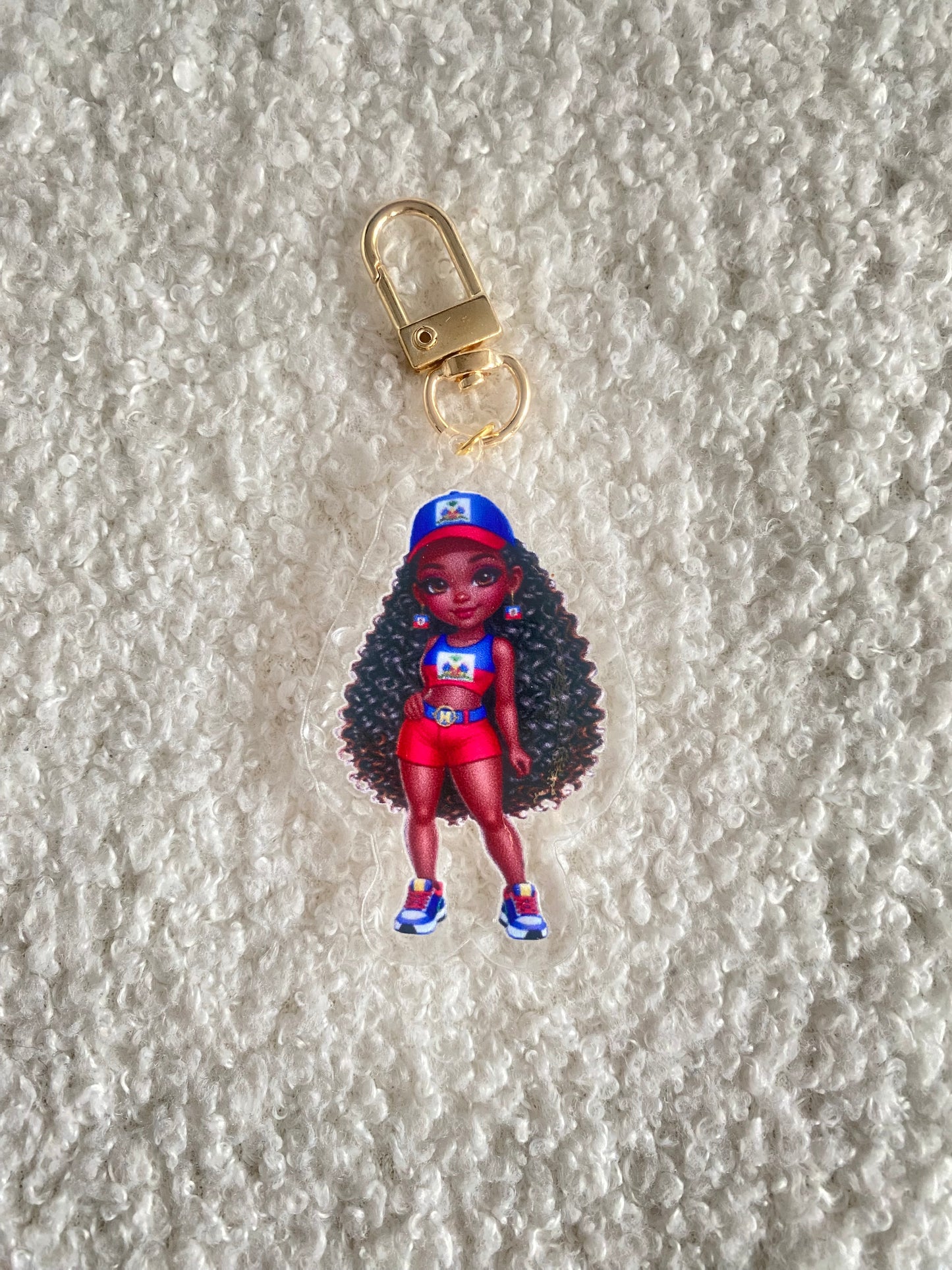 Flag Girl Keychains