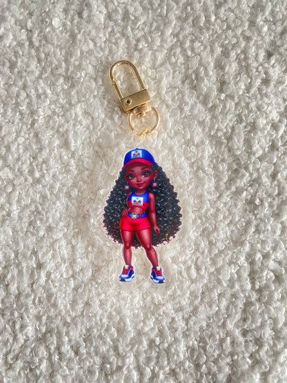 Flag Girl Keychains