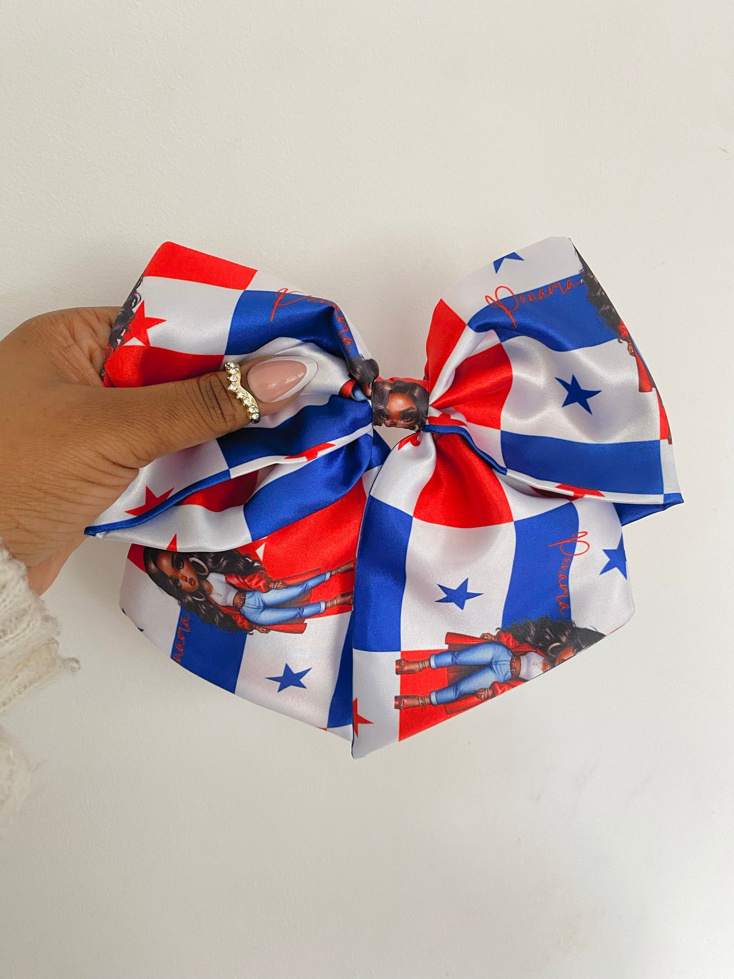 African & Caribbean Satin Bow Hair Clips