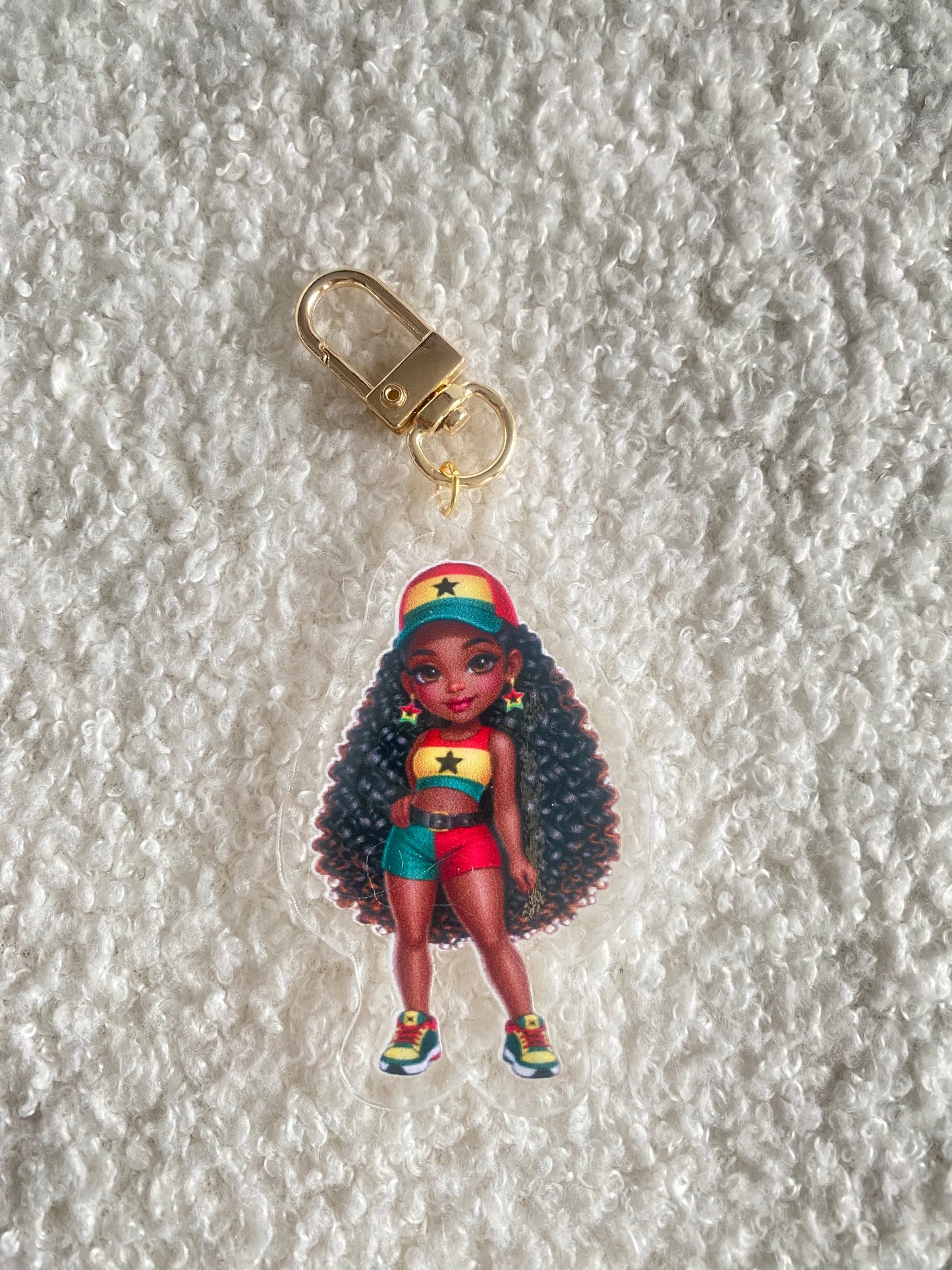 Flag Girl Keychains