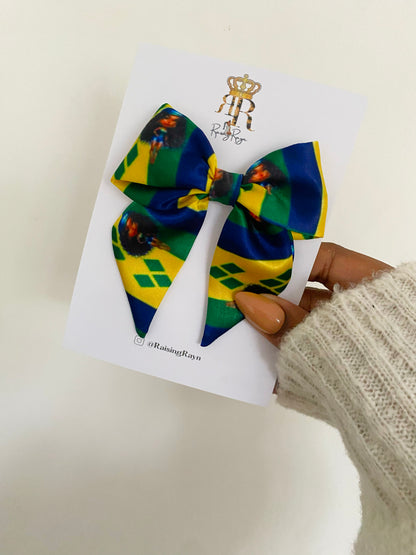 African & Caribbean Satin Mini Bow Hair Clips