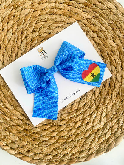 African/Caribbean Denim Bows