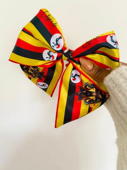 African & Caribbean Satin Bow Hair Clips