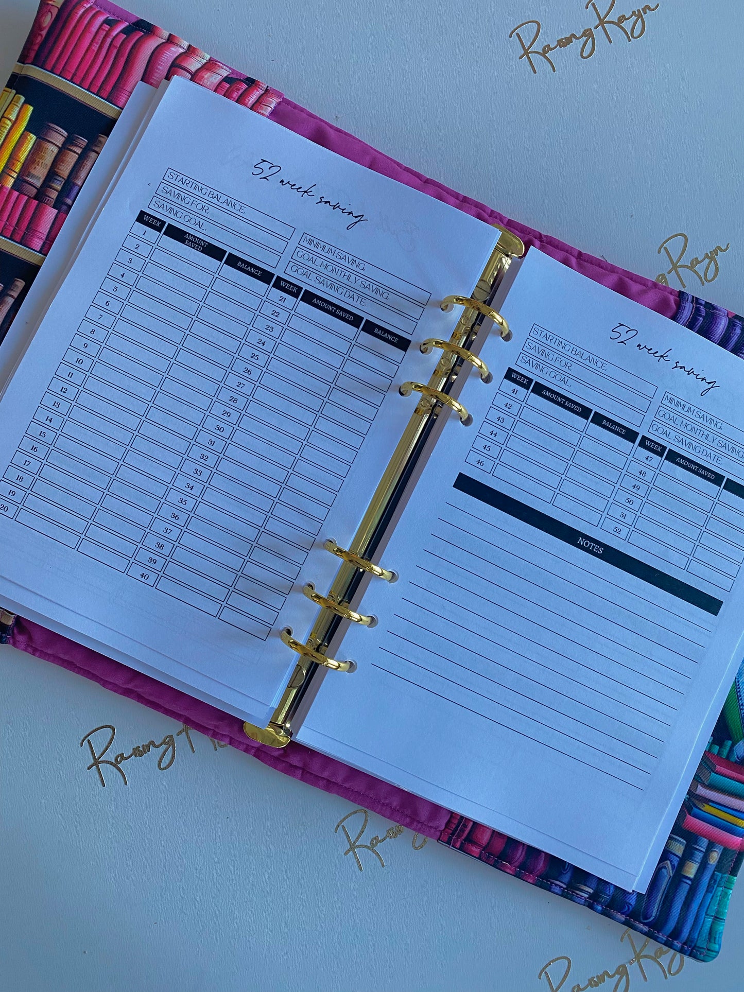 Pink Quilted Manifest & Manage A5 Desk Agenda