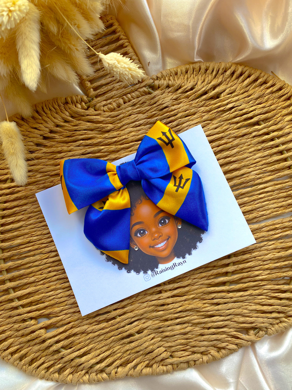 PLAIN African & Caribbean Satin Mini Bow Hair Clips