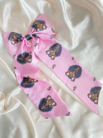 Autumn XL Satin LongTail Bow Hair Clips